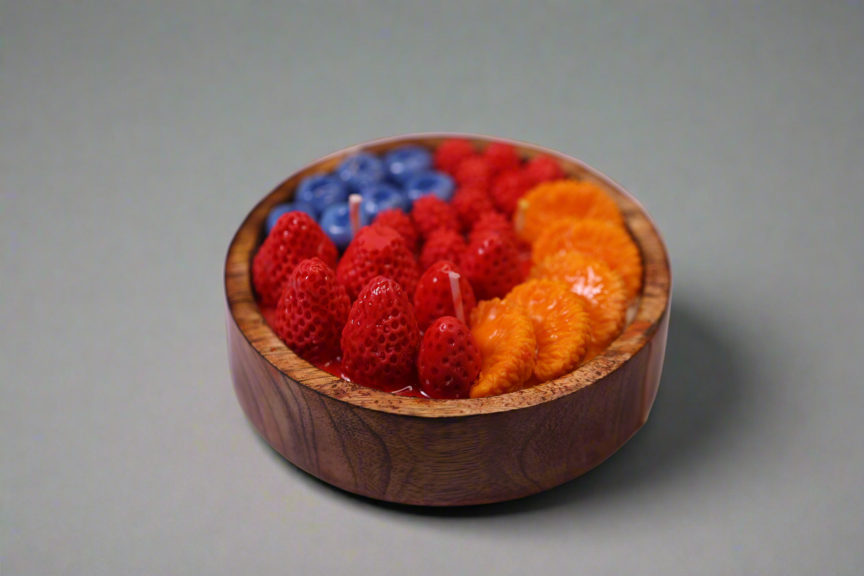 Fruit wooden Bowl Scented Candle
