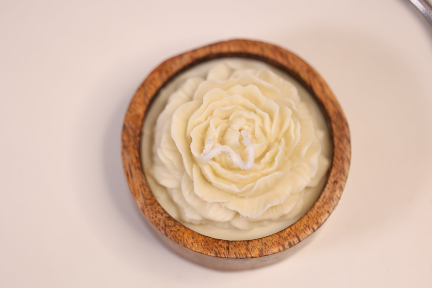 Peony On Wooden Bowl