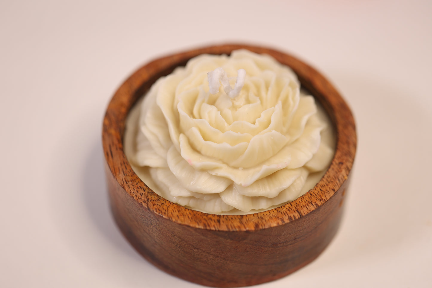 Peony On Wooden Bowl
