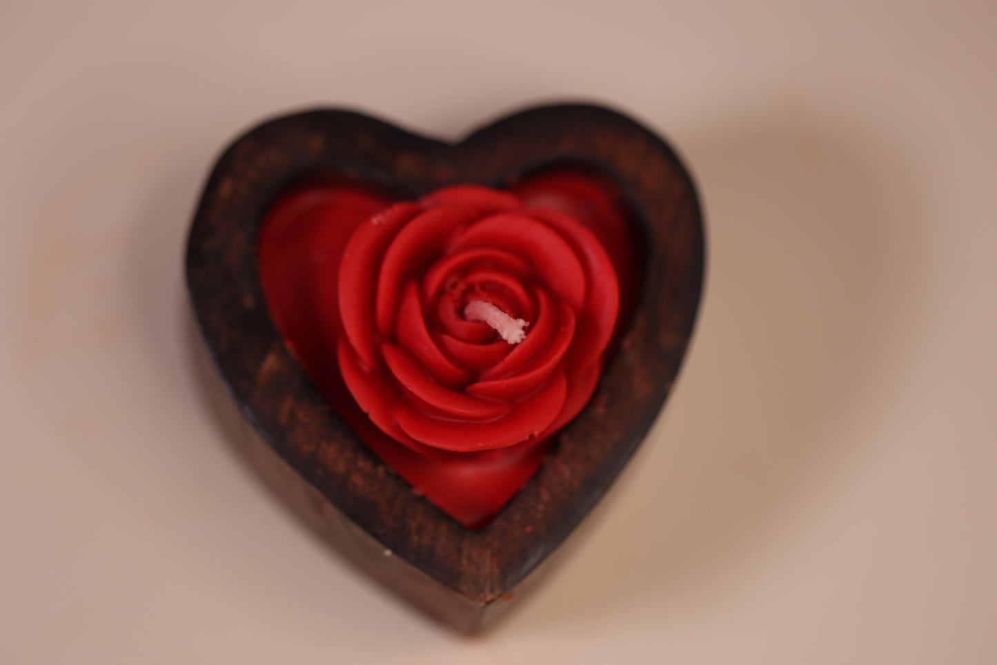Small Rose Heart Candle
