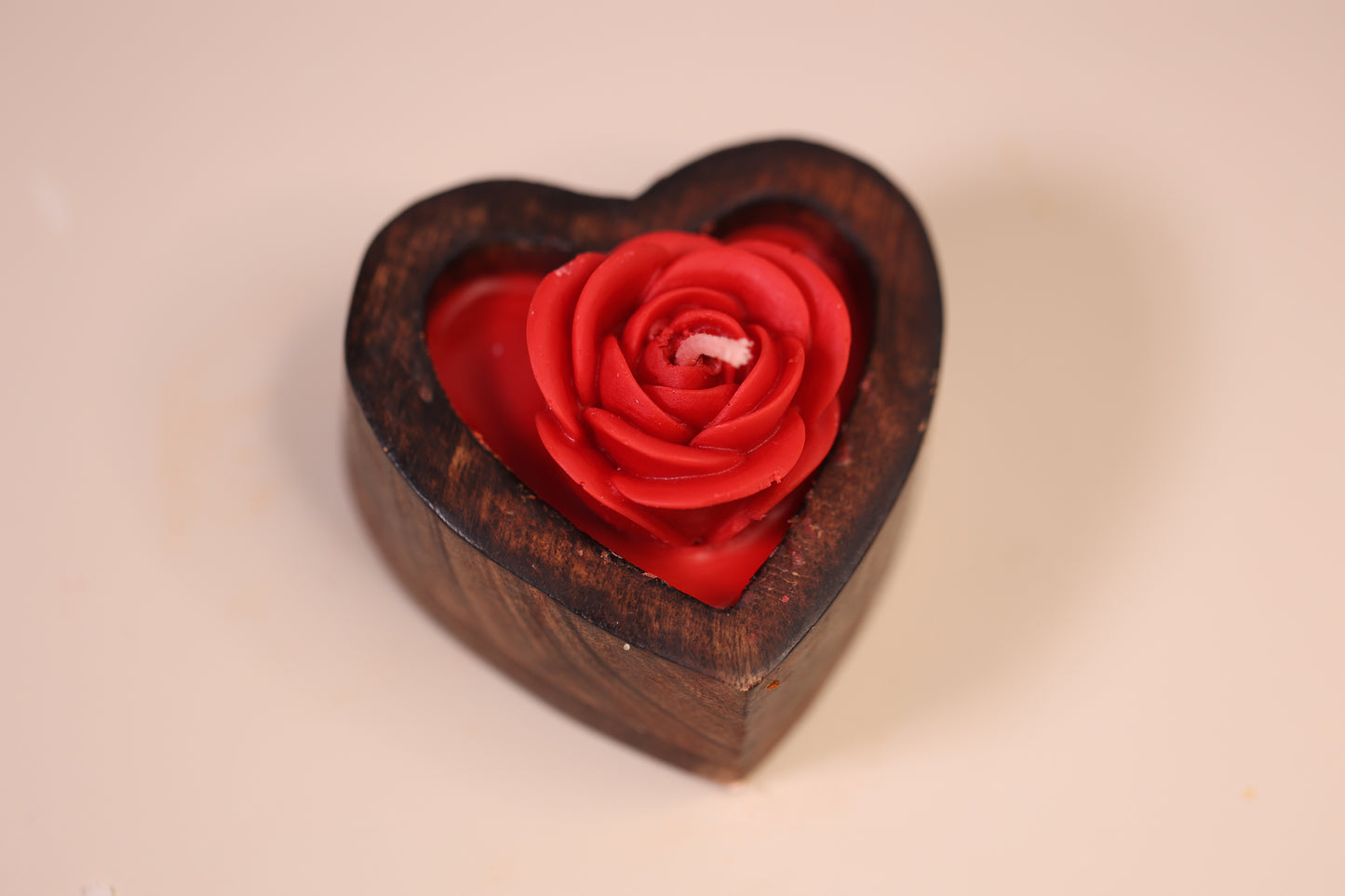 Small Rose Heart Candle