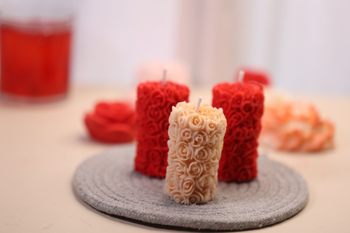 Rose Pillar Candle