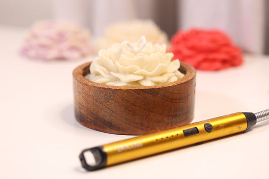 Peony On Wooden Bowl