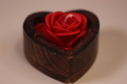 Small Rose Heart Candle