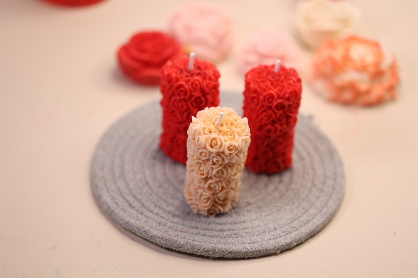 Rose Pillar Candle