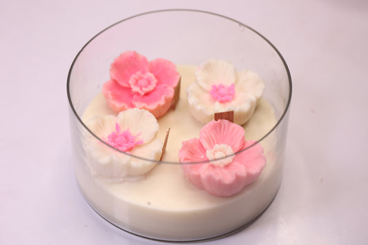 Big Glass Jar Flower Candle