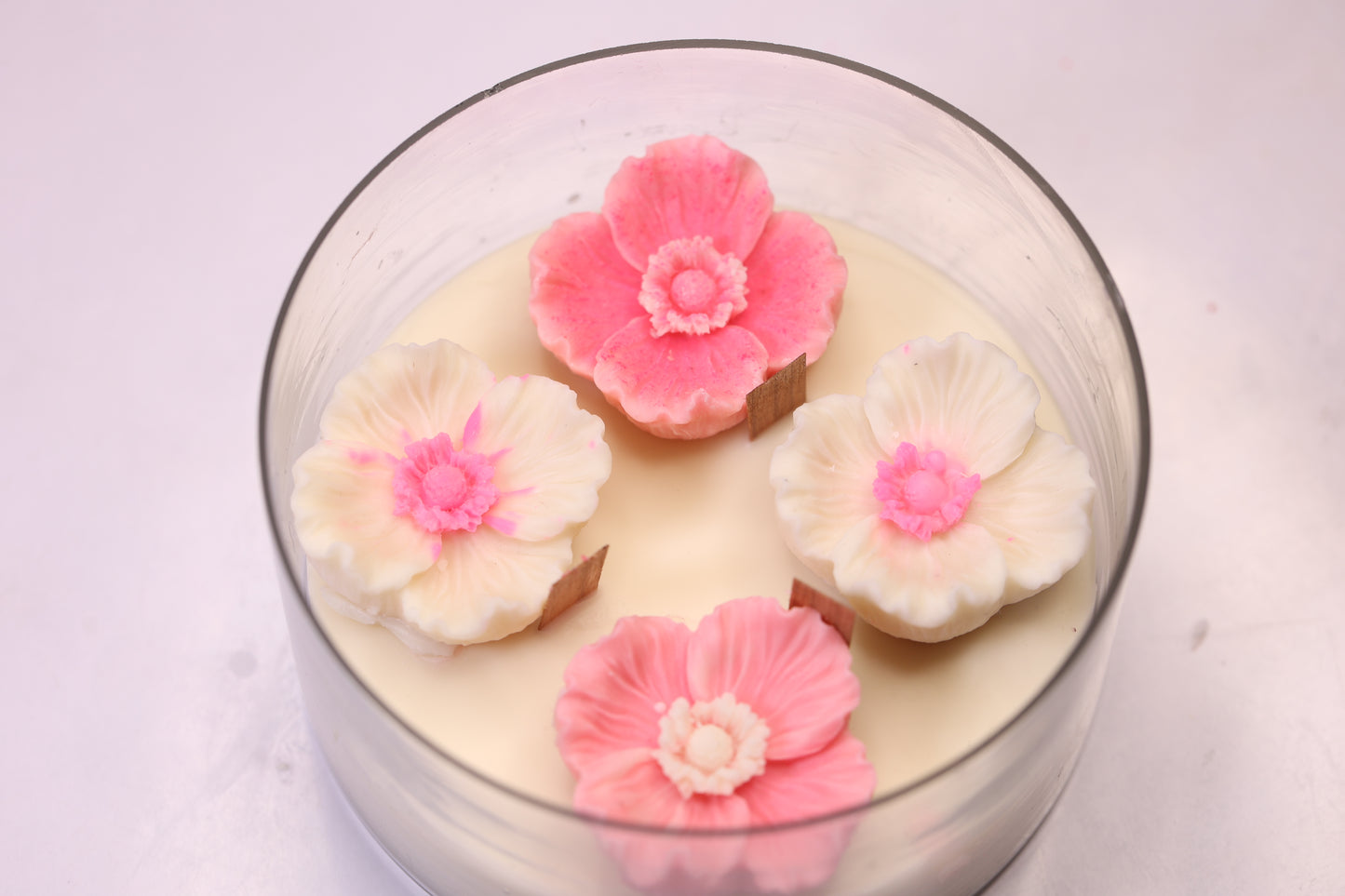 Big Glass Jar Flower Candle